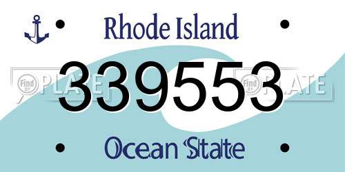 339553 Rhode Island License Plate