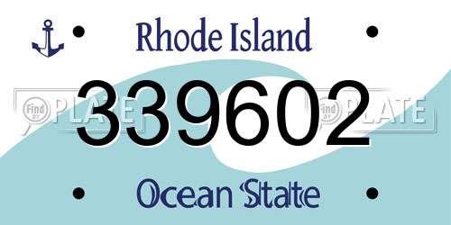 339602 Rhode Island License Plate