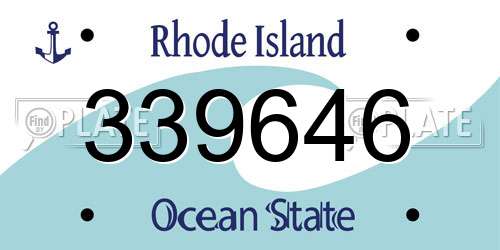 339646 Rhode Island License Plate