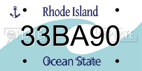 33BA90 Rhode Island License Plate