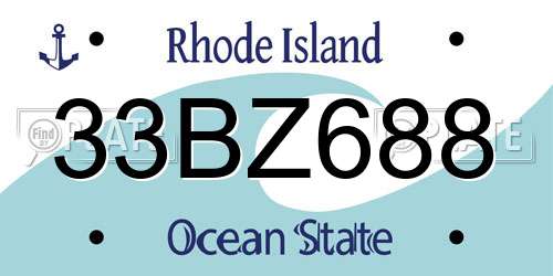 33BZ688 Rhode Island License Plate