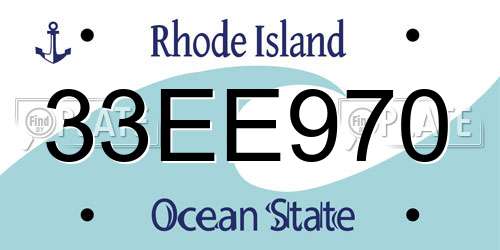 33EE970 Rhode Island License Plate