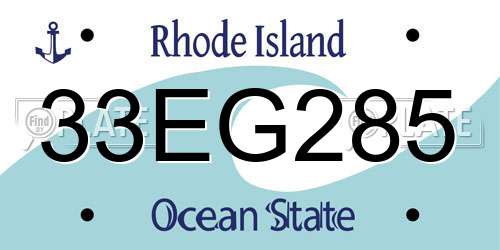 33EG285 Rhode Island License Plate
