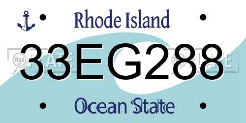 33EG288 Rhode Island License Plate
