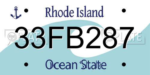 33FB287 Rhode Island License Plate