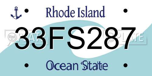 33FS287 Rhode Island License Plate