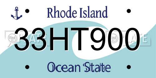 33HT900 Rhode Island License Plate