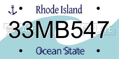 33MB547 Rhode Island License Plate