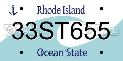 33ST655 Rhode Island License Plate