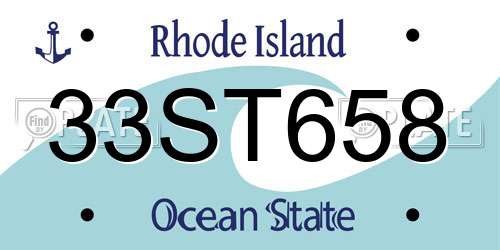 33ST658 Rhode Island License Plate