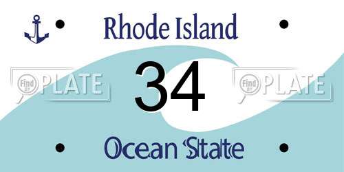 34 Rhode Island License Plate
