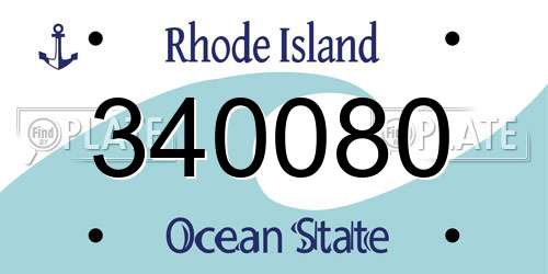 340080 Rhode Island License Plate