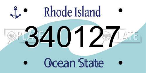 340127 Rhode Island License Plate