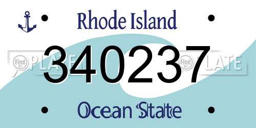 340237 Rhode Island License Plate