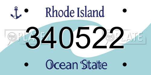 340522 Rhode Island License Plate
