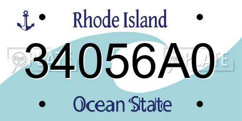 34056A0 Rhode Island License Plate