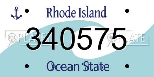 340575 Rhode Island License Plate