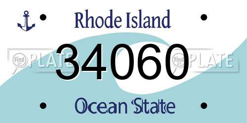 34060 Rhode Island License Plate