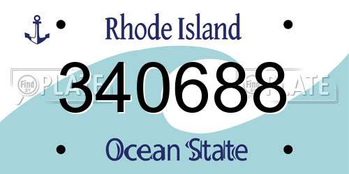 340688 Rhode Island License Plate