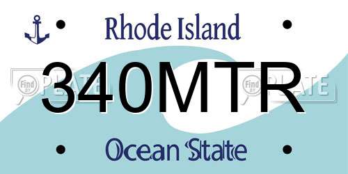 340MTR Rhode Island License Plate