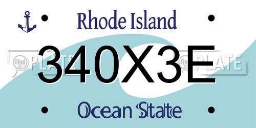 340X3E Rhode Island License Plate
