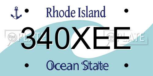 340XEE Rhode Island License Plate