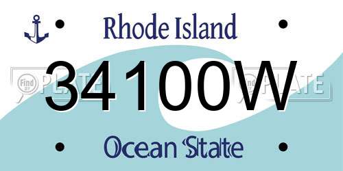 34100W Rhode Island License Plate
