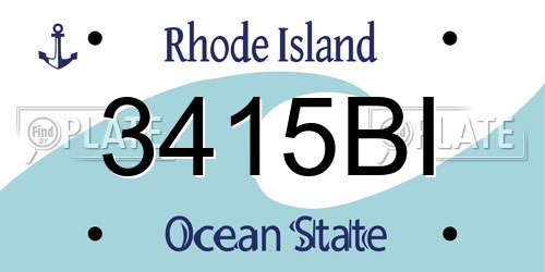 3415BI Rhode Island License Plate