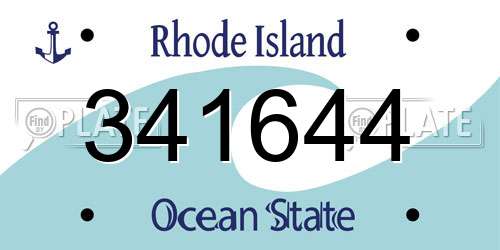 341644 Rhode Island License Plate