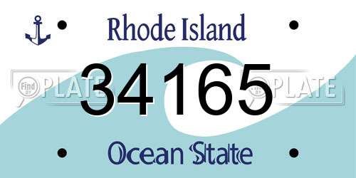 34165 Rhode Island License Plate