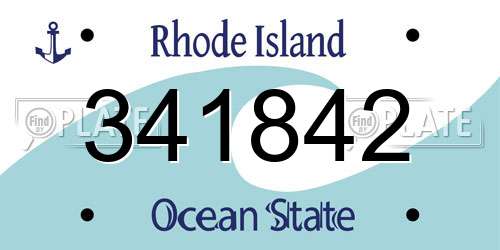341842 Rhode Island License Plate