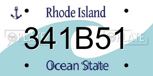 341B51 Rhode Island License Plate