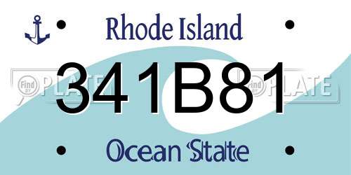 341B81 Rhode Island License Plate
