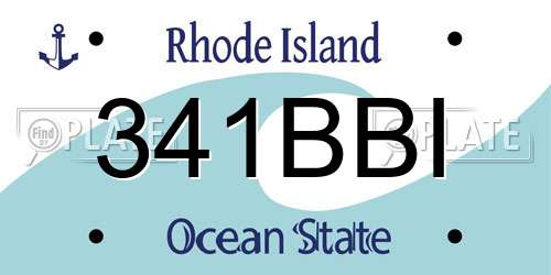 341BBI Rhode Island License Plate