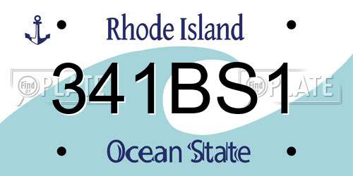 341BS1 Rhode Island License Plate