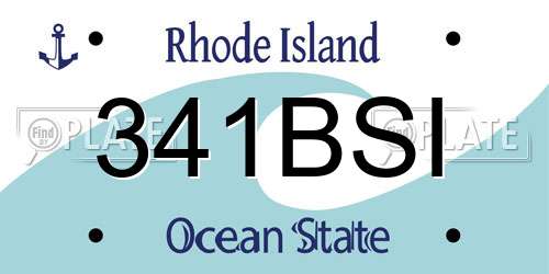 341BSI Rhode Island License Plate