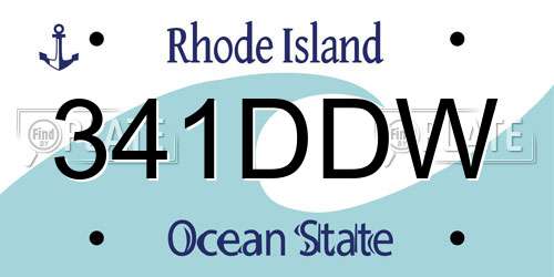 341DDW Rhode Island License Plate