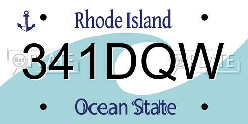 341DQW Rhode Island License Plate