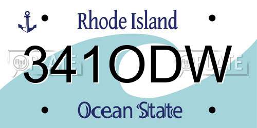 341ODW Rhode Island License Plate