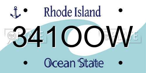 341OOW Rhode Island License Plate
