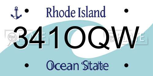 341OQW Rhode Island License Plate