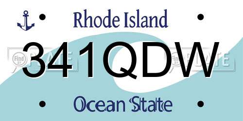 341QDW Rhode Island License Plate