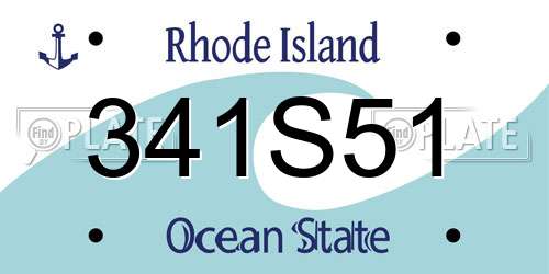 341S51 Rhode Island License Plate