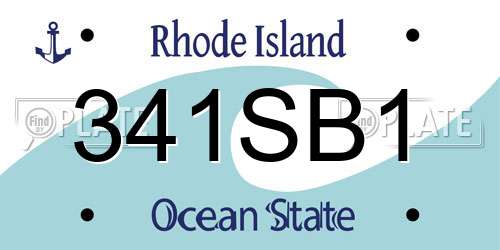 341SB1 Rhode Island License Plate