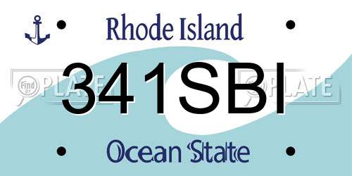 341SBI Rhode Island License Plate