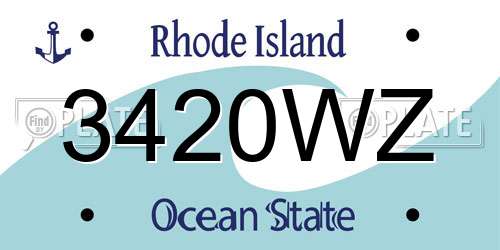 3420WZ Rhode Island License Plate