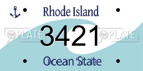 3421 Rhode Island License Plate