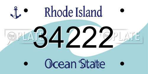 34222 Rhode Island License Plate