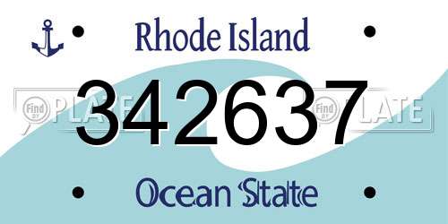 342637 Rhode Island License Plate