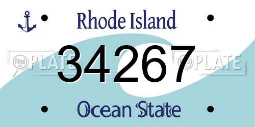 34267 Rhode Island License Plate